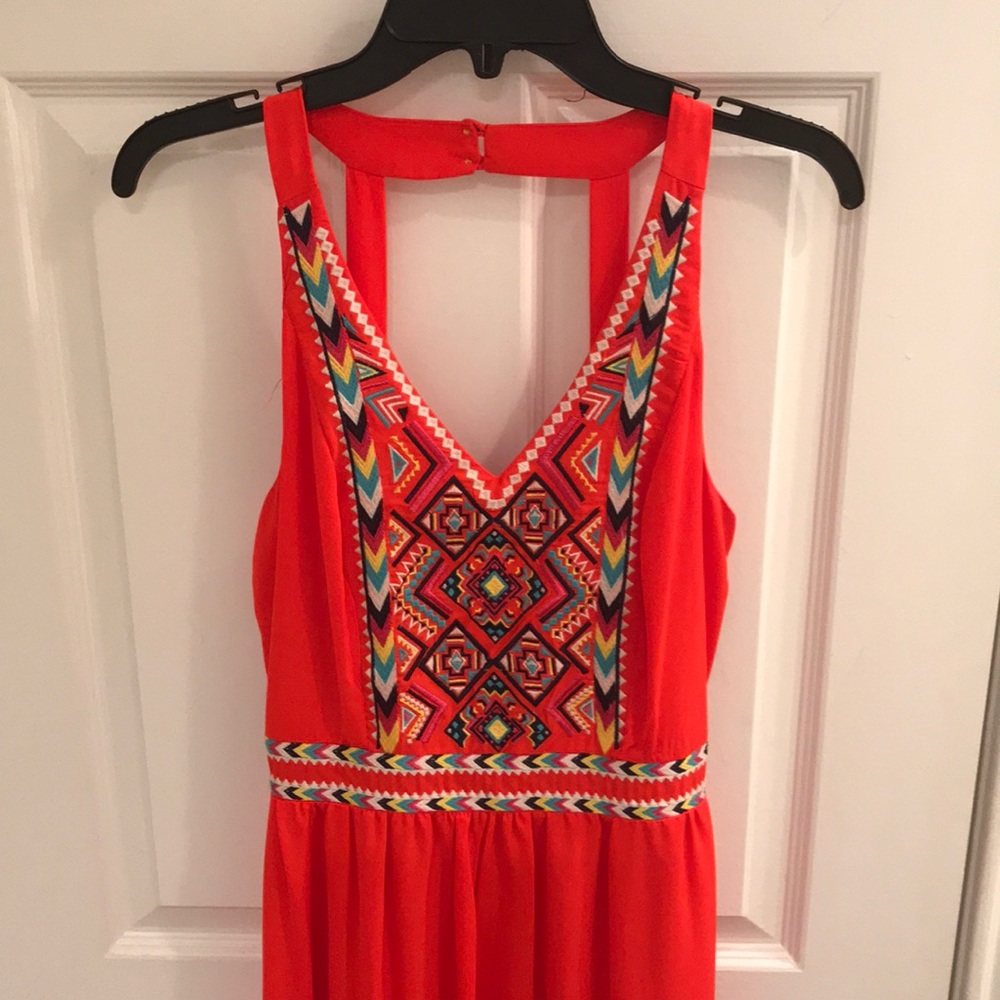 Halter top maxi dress orange